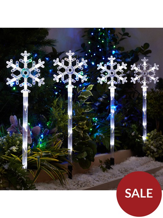 front image of snowflake-pathfinder-outdoor-christmas-lights-4-pack