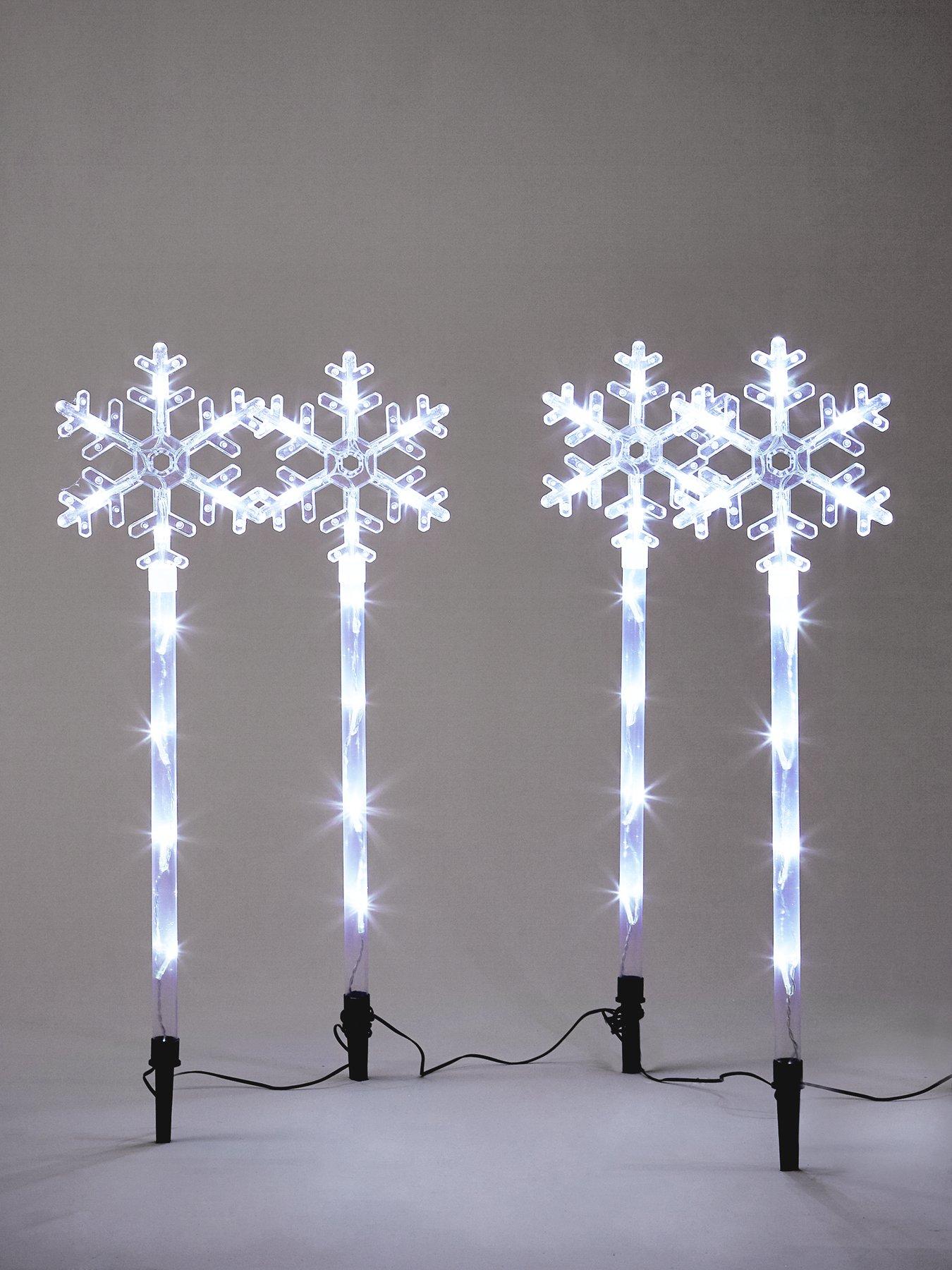 Snowflake Pathfinder Outdoor Christmas Lights (4 Pack)