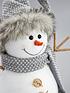  image of 30cmnbspgrey-plush-snowman-christmas-decoration