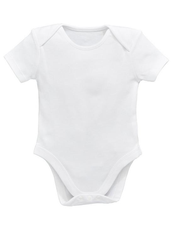 back image of everyday-baby-unisex-5-pack-short-sleeve-bodysuits-white