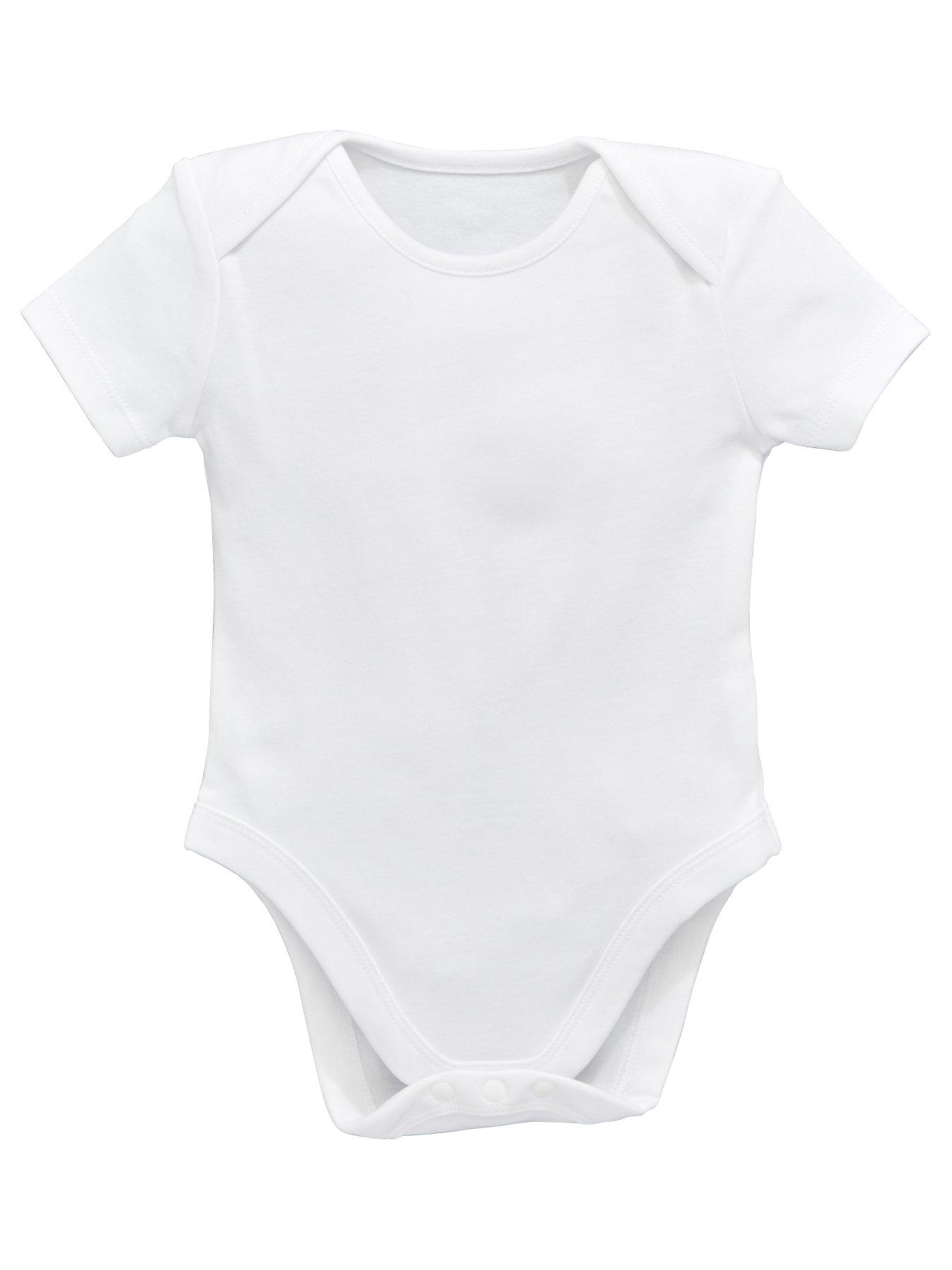 Image 2 of 4 of Everyday Baby Unisex 5 Pack Short Sleeve Bodysuits - White