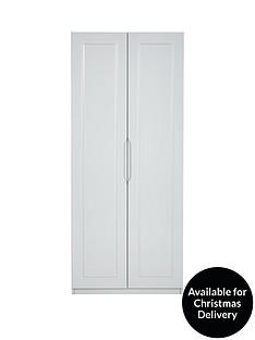 Milan 2 Door Ready Embled High Gloss Wardrobe Littlewoods