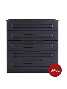 black ready assembled bedroom chest of drawers home garden