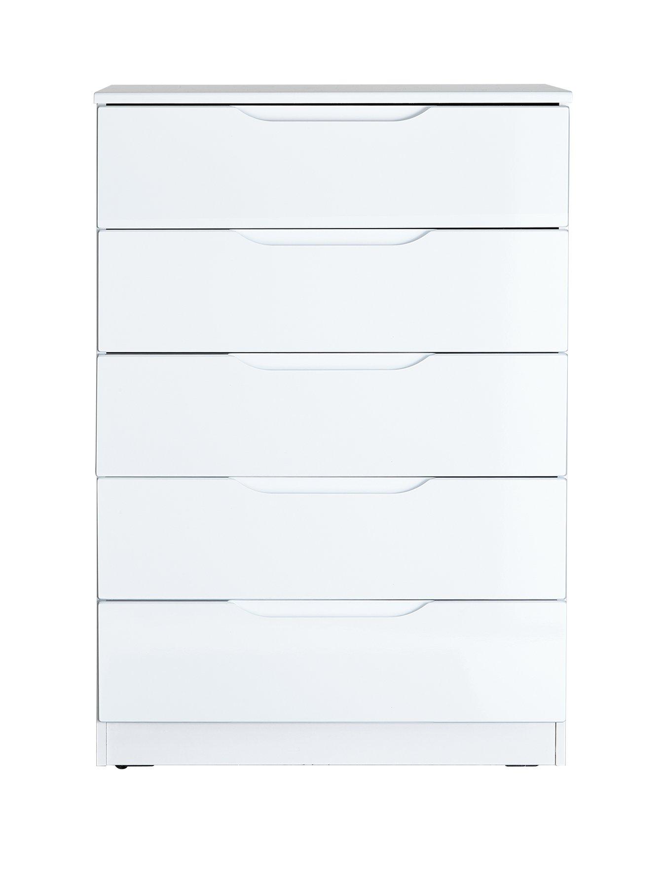 Monaco High Gloss Ready Assembled 5 Drawer Chest Littlewoods Com
