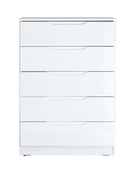 front image of monaco-high-gloss-ready-assembled-5-drawer-chest