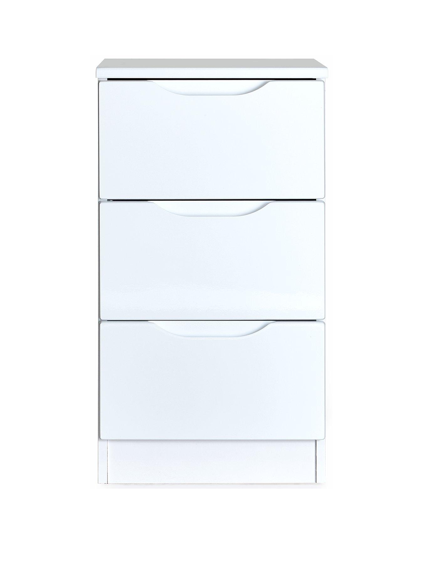  image of one-call-monaconbspready-assembled-high-gloss-3-drawer-bedside--nbspexpress-delivery-available