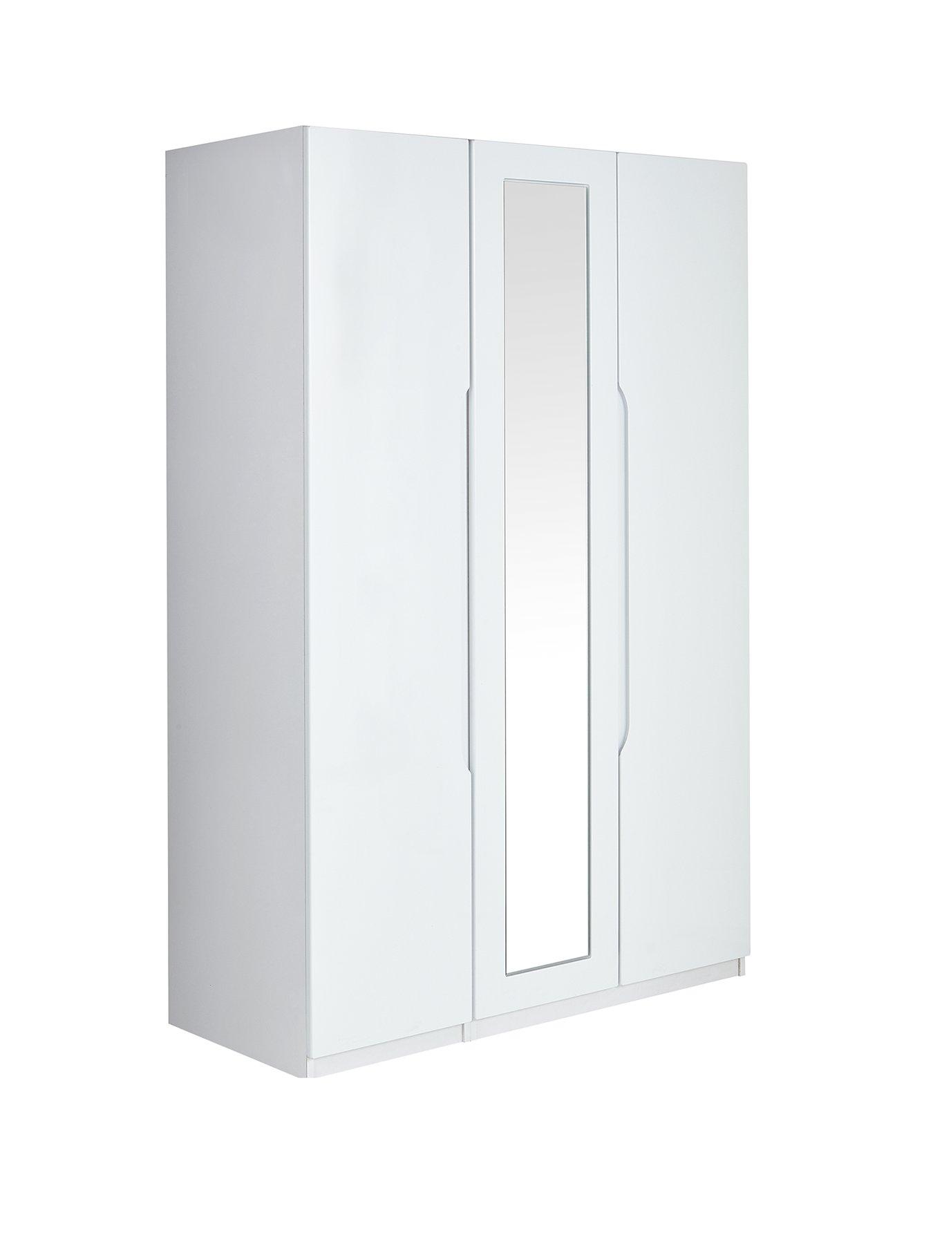 Image 3 of 6 of One Call Monaco Part Assembled High Gloss 3 Door Mirrored Wardrobe&nbsp;- Express Delivery available