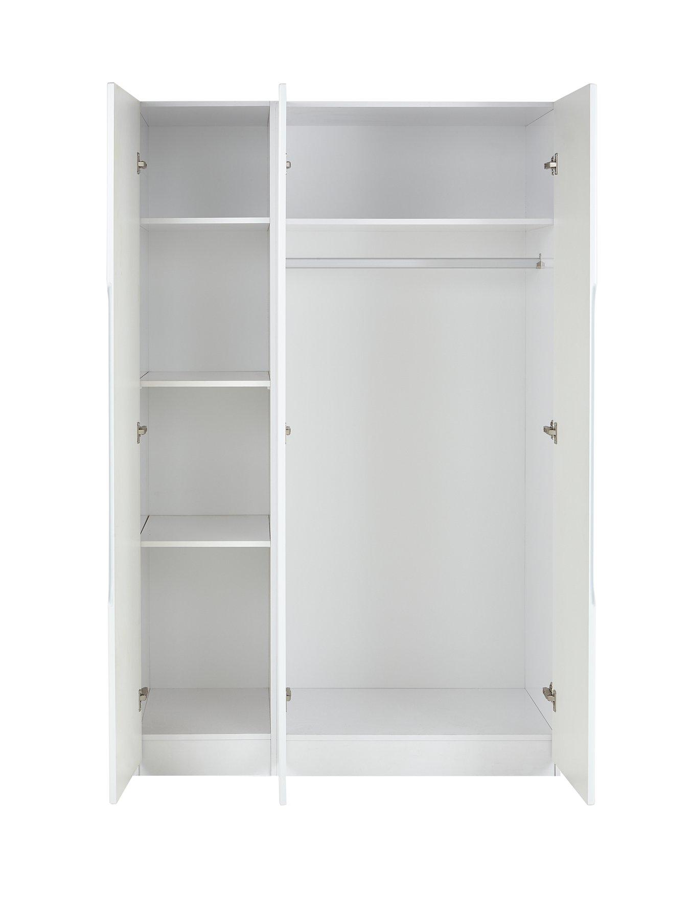 Image 4 of 6 of One Call Monaco Part Assembled High Gloss 3 Door Mirrored Wardrobe&nbsp;- Express Delivery available
