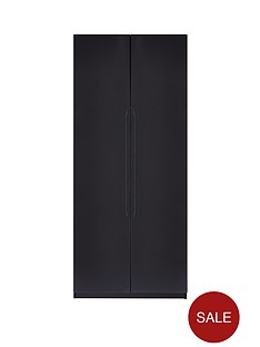 Black Ready Embled Wardrobes Home Garden Www Monaco High Gloss Ready Embled 2 Door Wardrobe