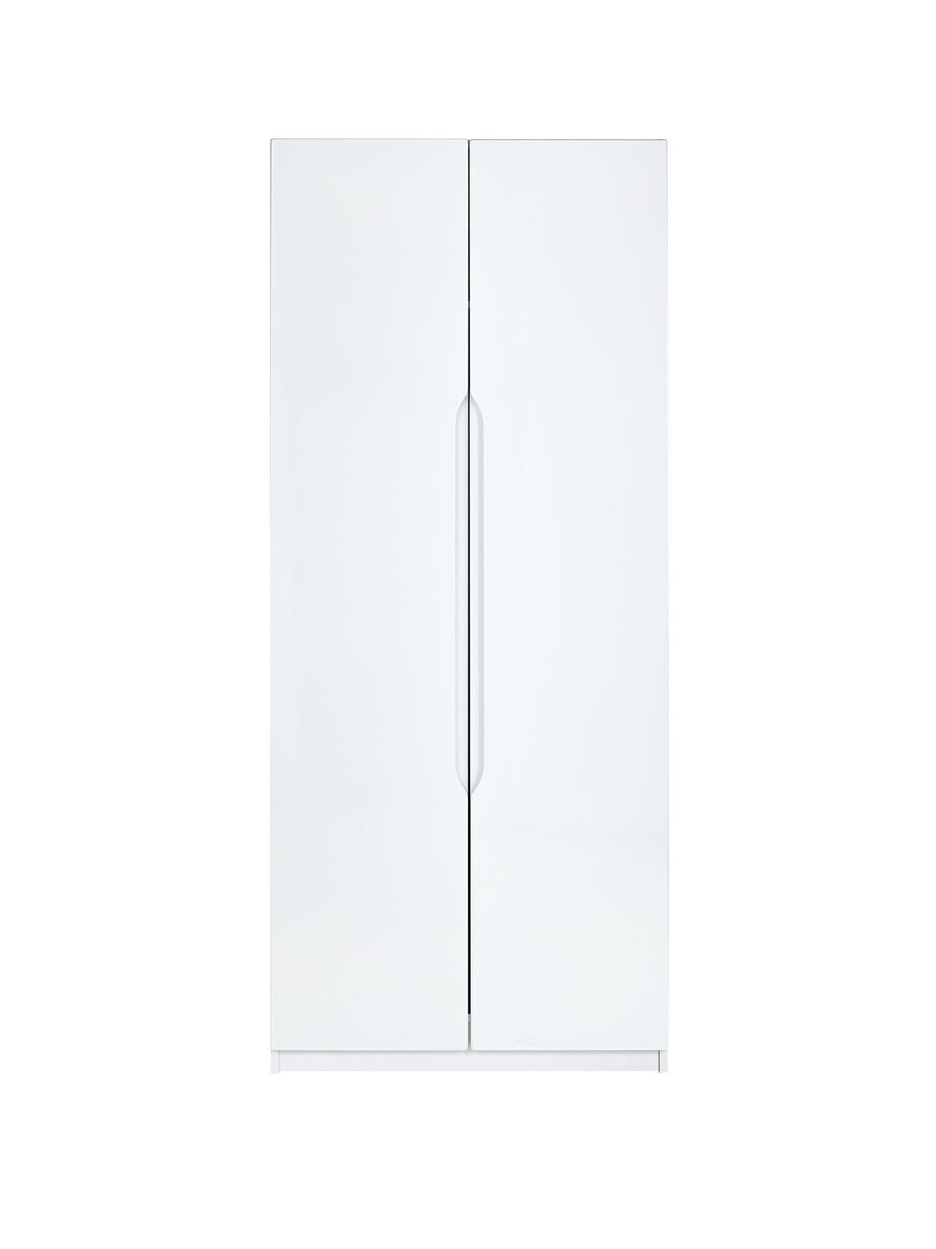  image of one-call-monaco-ready-assembled-highnbspglossnbsp2-door-wardrobenbsp--express-delivery-available