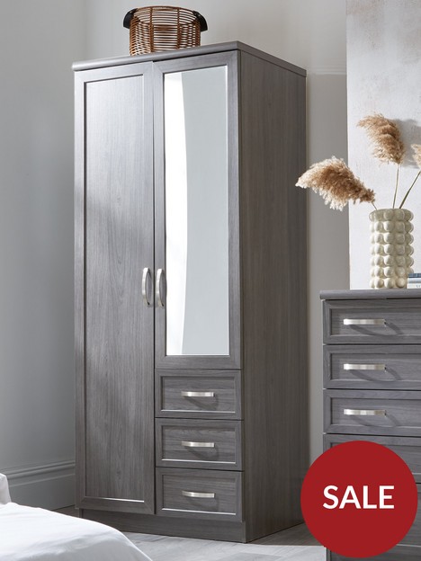 very-home-camberley-2-door-3-drawer-mirrored-wardrobe
