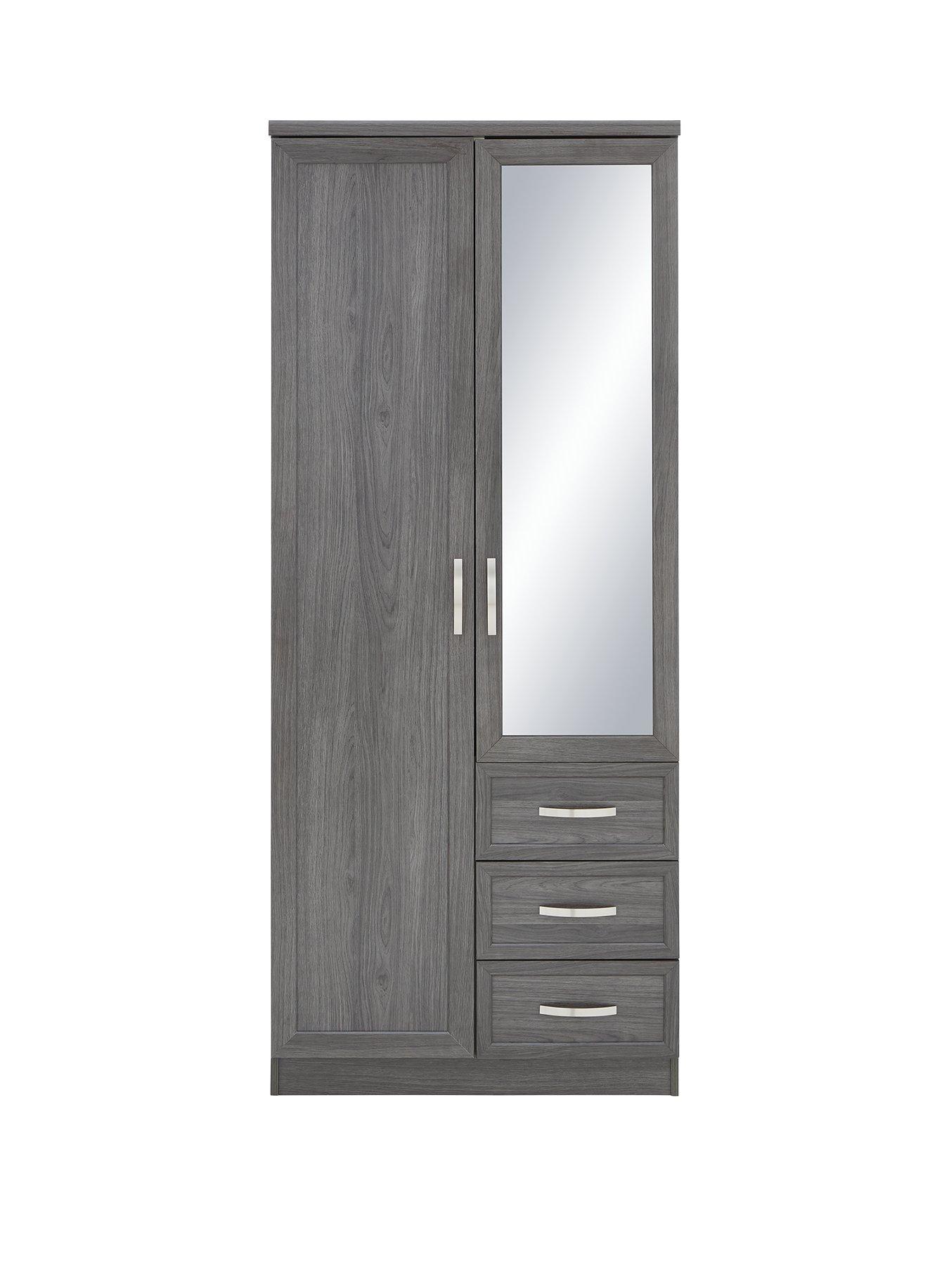 3 Drawers Wood Effect Bedroom Wardrobes Home Garden