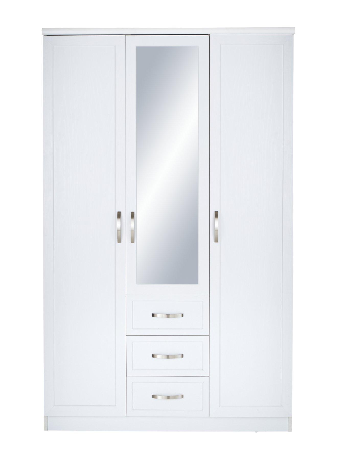 The Very Collection Camberley 3 Door, 3 Drawer Mirrored Wardrobe