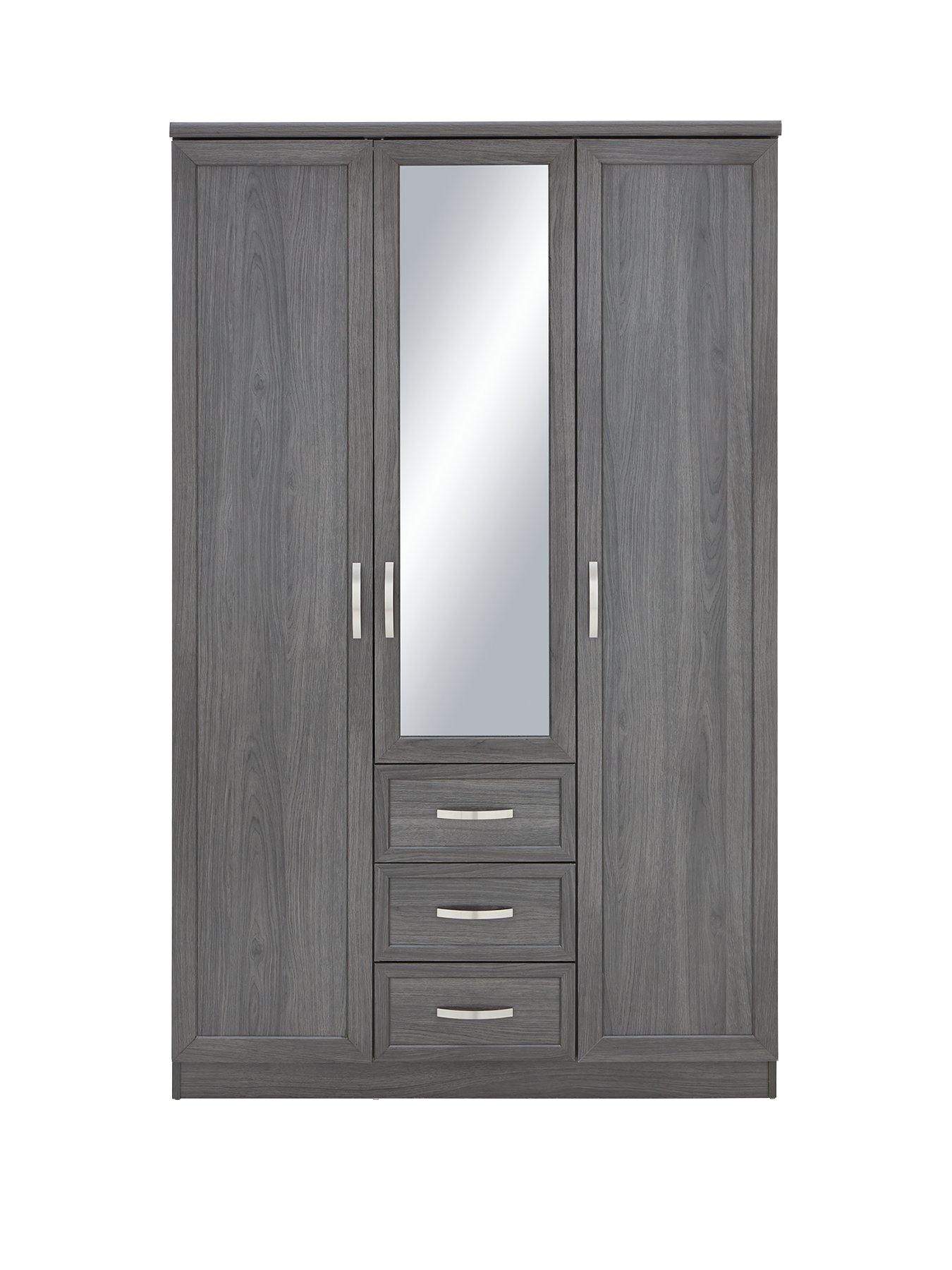 3 Drawers Wood Effect Bedroom Wardrobes Home Garden