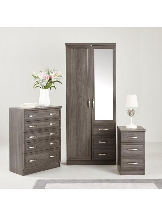 stillFront image of camberley-3-door-3-drawer-mirrored-wardrobe