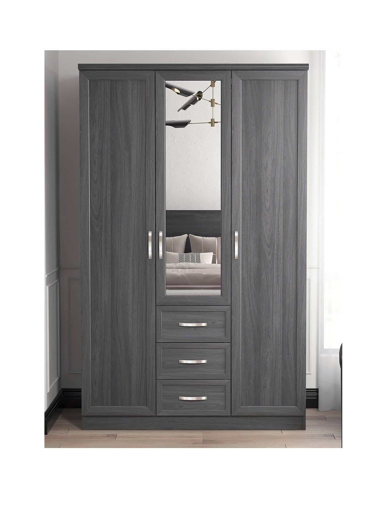 stillFront image of very-home-camberley-3-door-3-drawer-mirrored-wardrobe