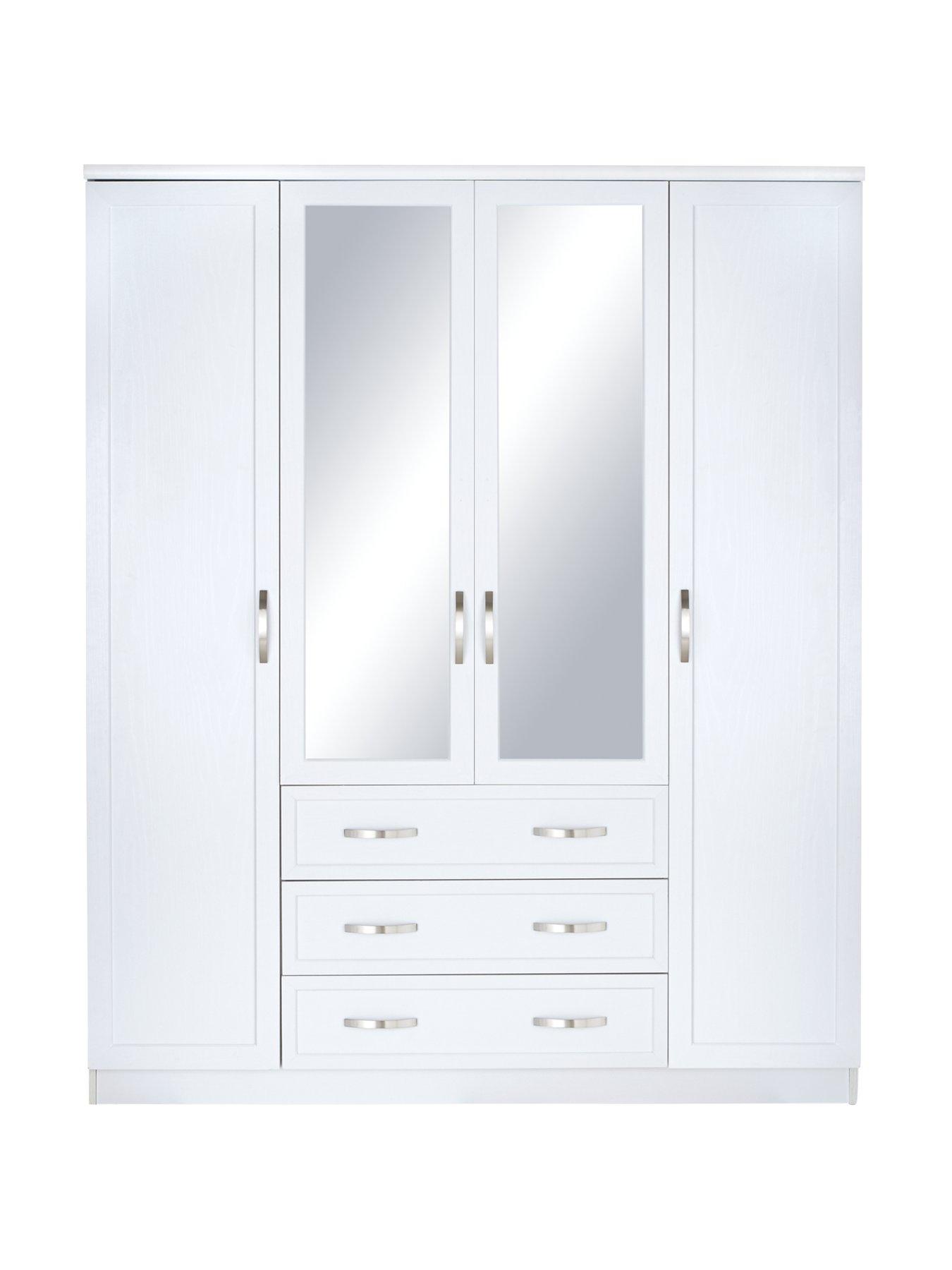 The Very Collection Camberley 4 Door, 3 Drawer Mirrored Wardrobe
