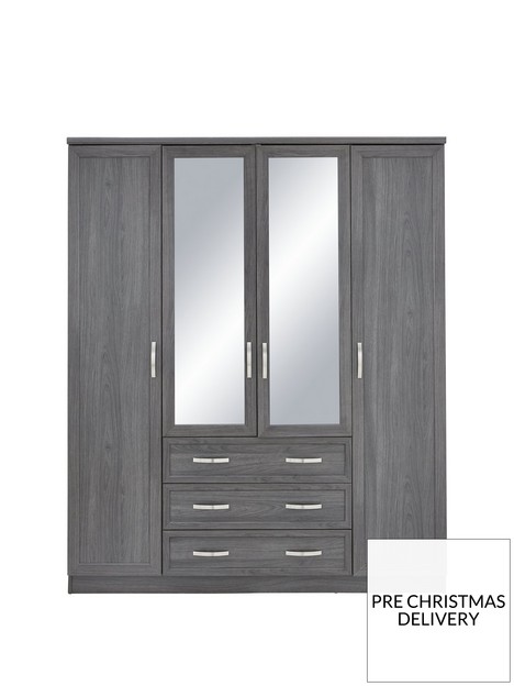 camberley-4-door-3-drawer-mirrored-wardrobe