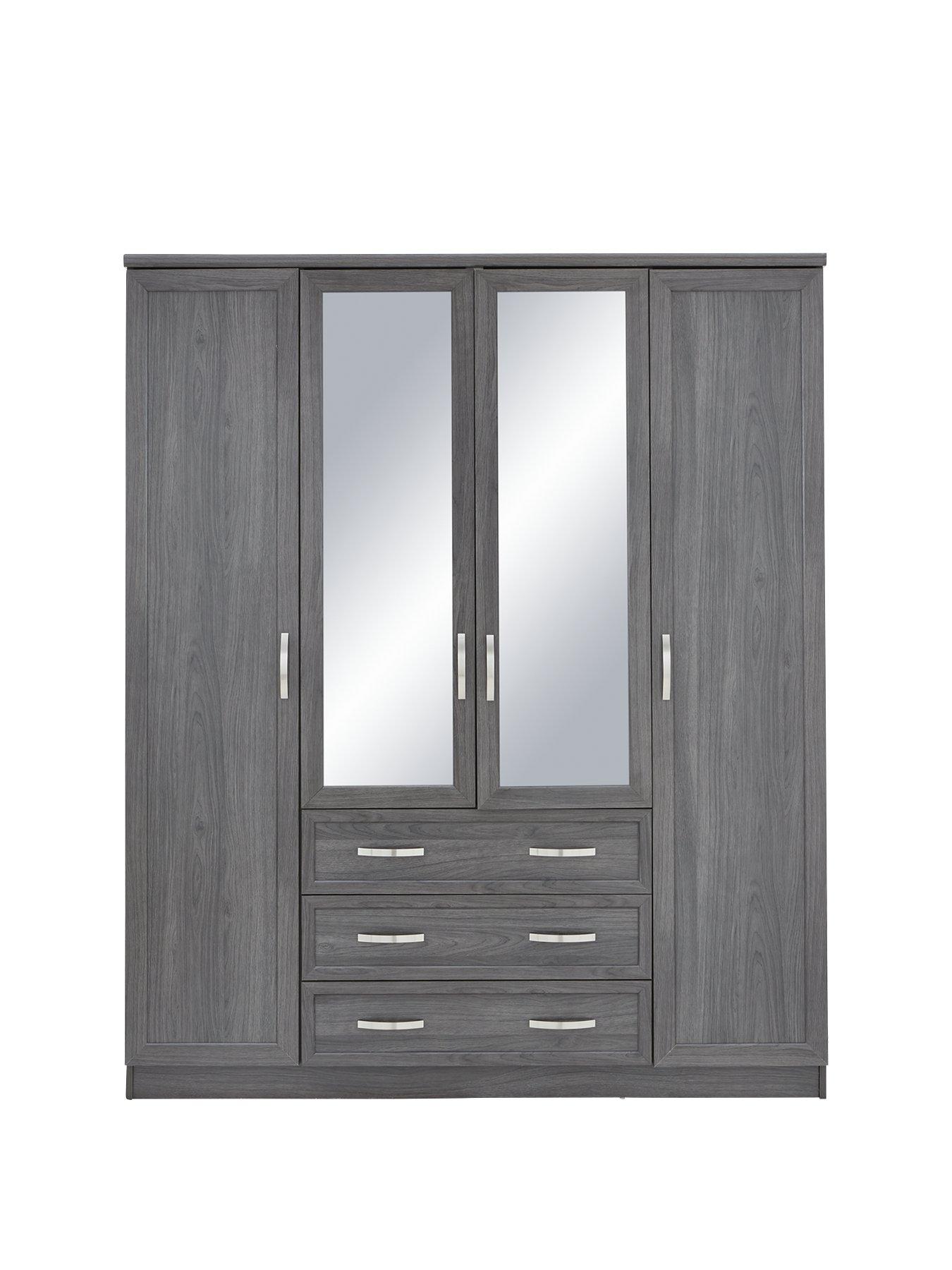 3 Drawers Wood Effect Bedroom Wardrobes Home Garden