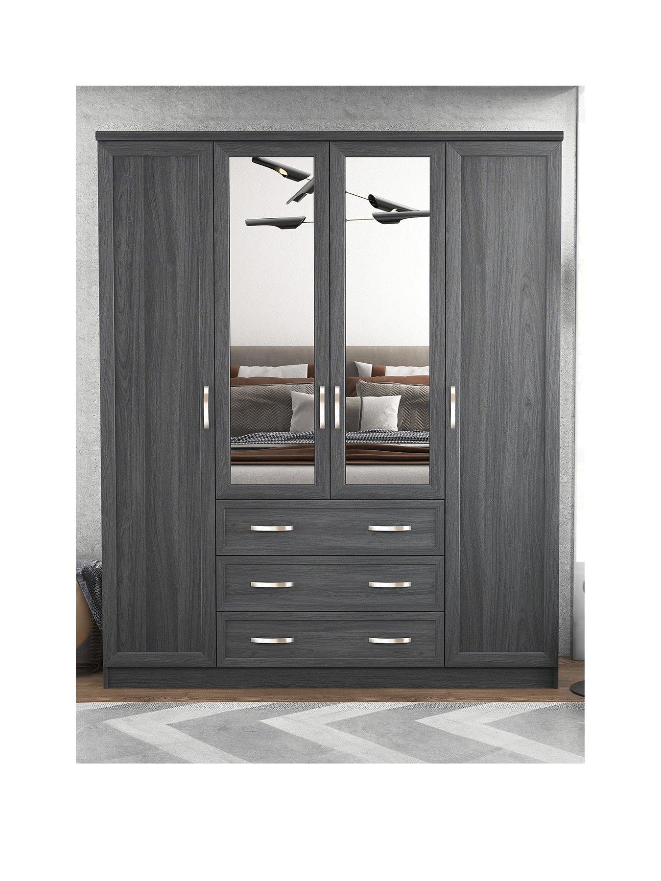 Image 2 of 6 of The Very Collection Camberley 4 Door, 3 Drawer Mirrored Wardrobe
