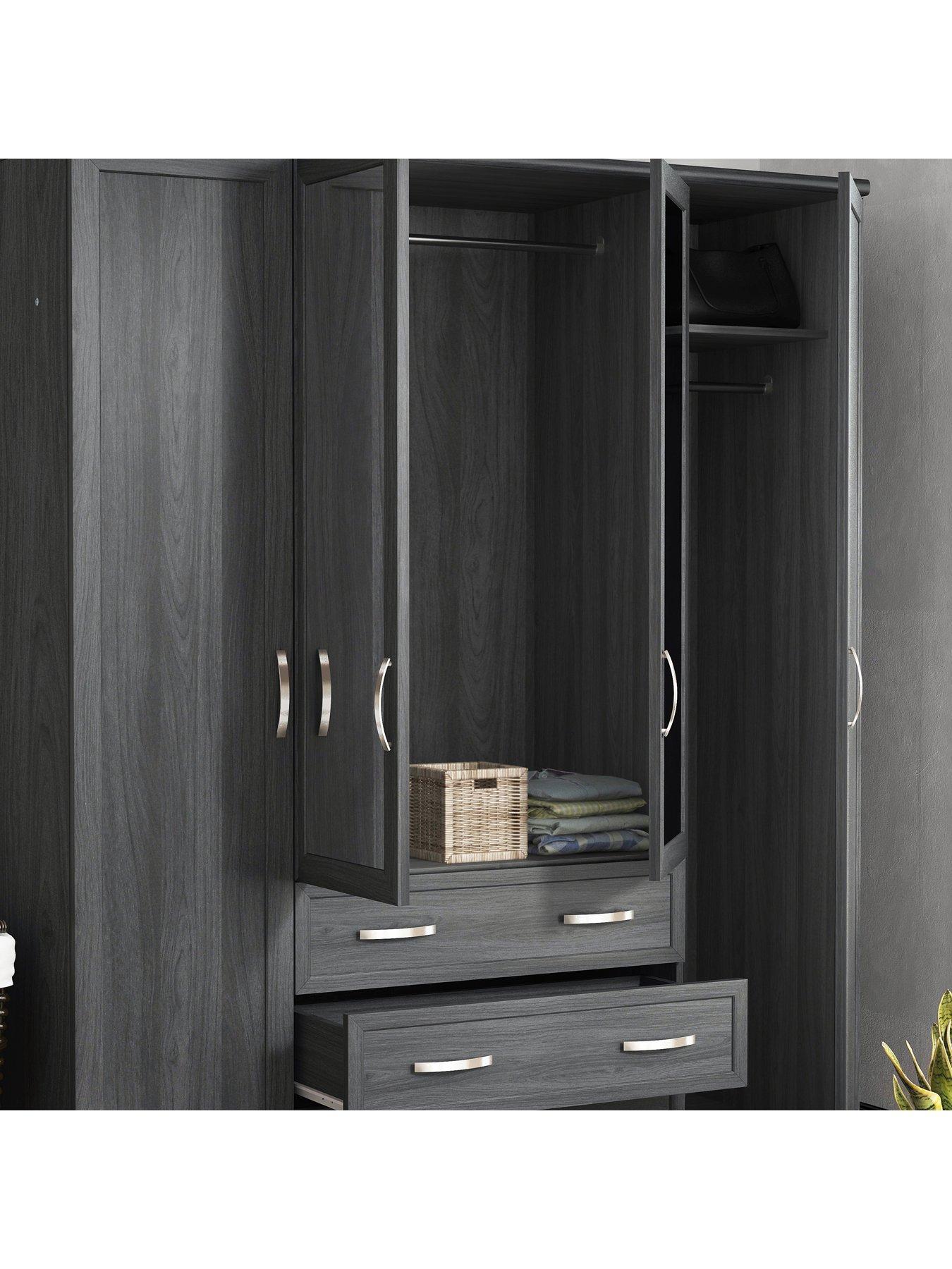 Image 4 of 6 of The Very Collection Camberley 4 Door, 3 Drawer Mirrored Wardrobe