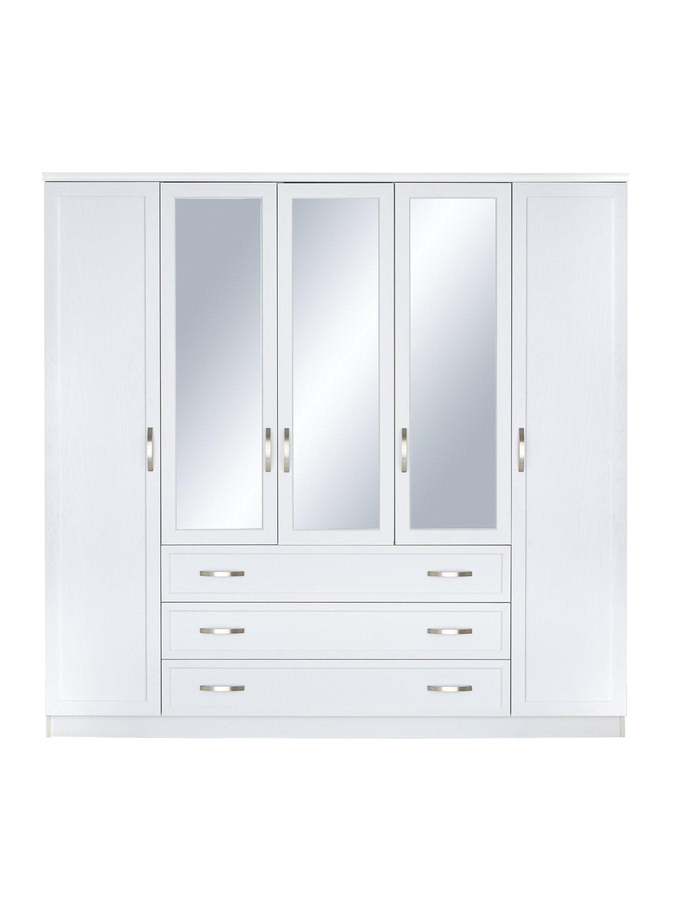 The Very Collection Camberley 5 Door, 3 Drawer Mirrored Wardrobe