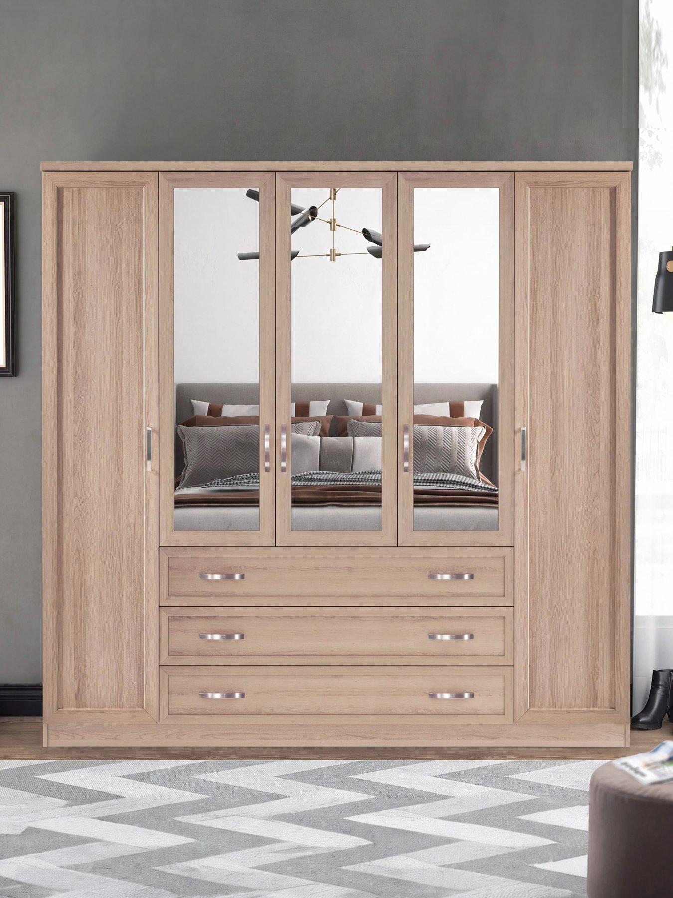 the-very-collection-camberley-5-doornbsp3-drawer-mirrored-wardrobe