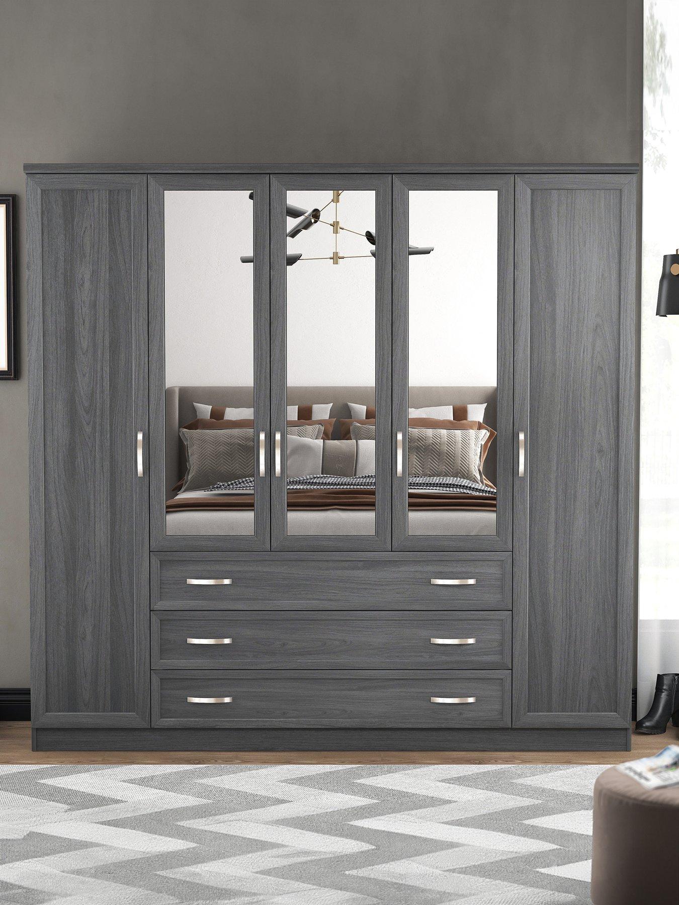 the-very-collection-camberley-5-doornbsp3-drawer-mirrored-wardrobe