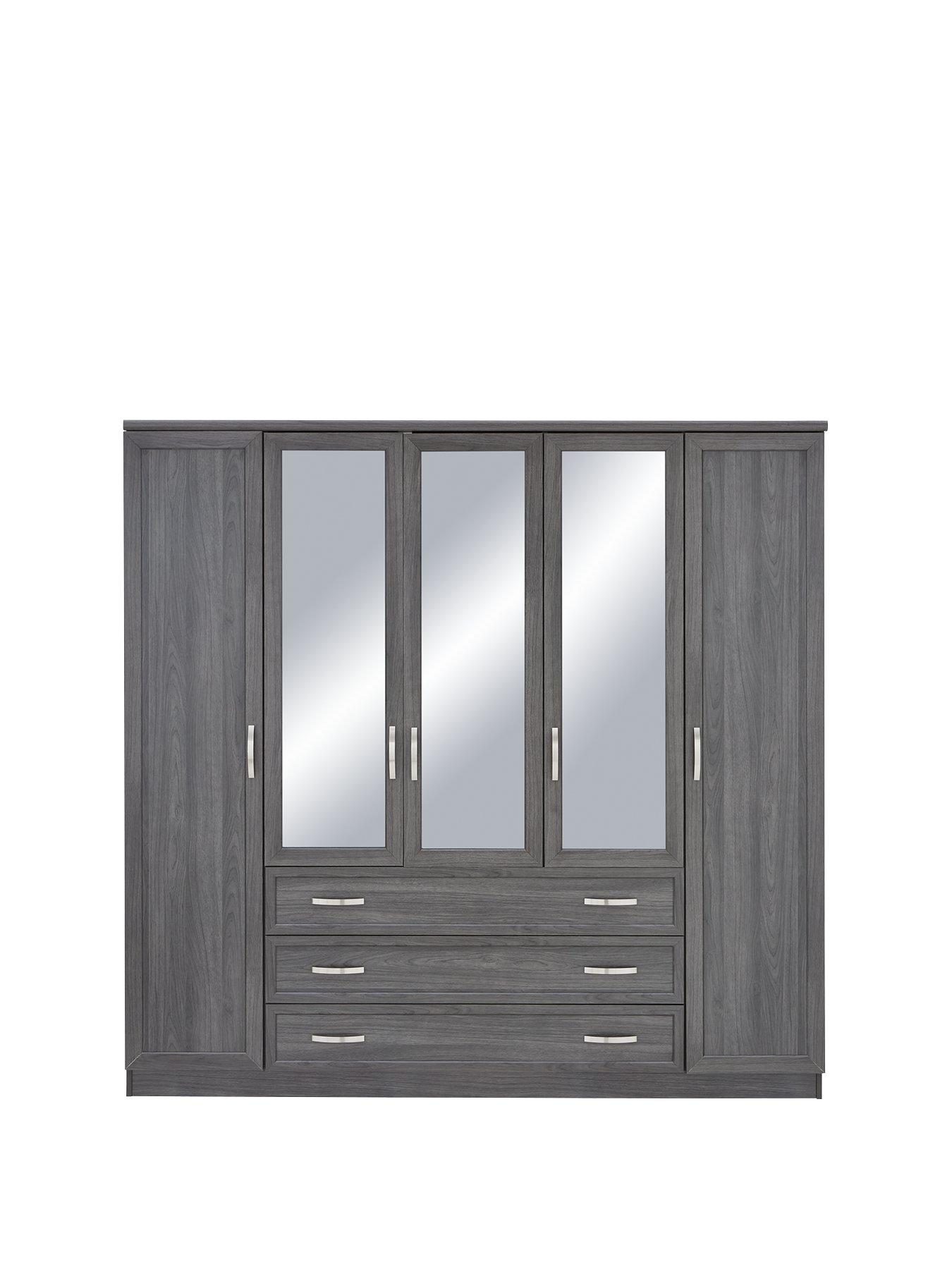 3 Drawers Wood Effect Bedroom Wardrobes Home Garden