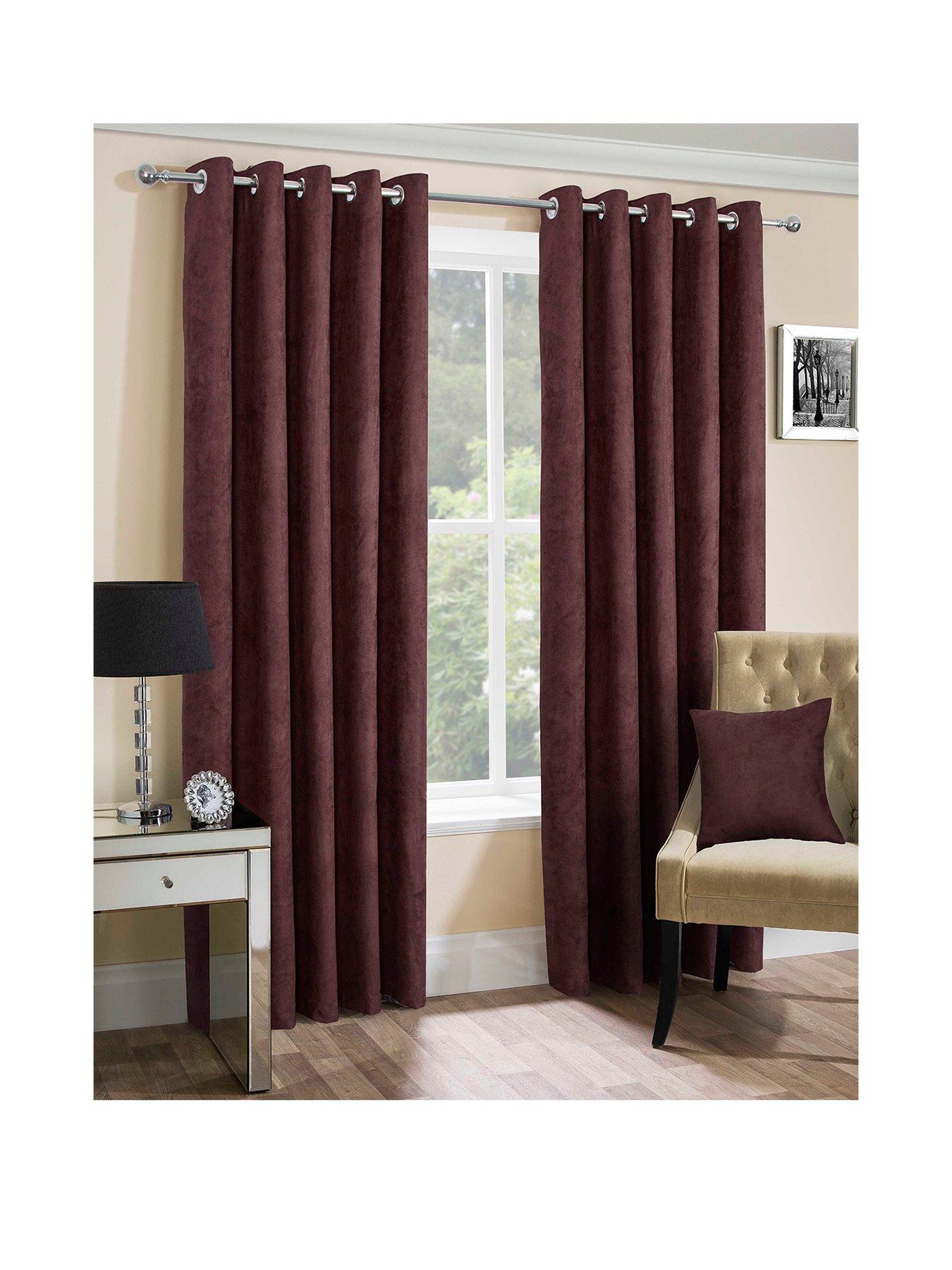 Faux Suede Lined Eyelet Curtains Littlewoods Com