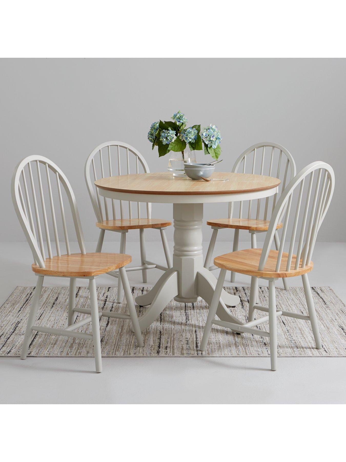 Kentucky 100 Cm Round Dining Table 4 Chairs Littlewoods Com
