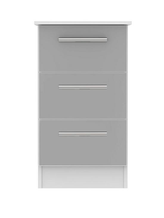 front image of swift-montreal-gloss-ready-assembled-3-drawer-bedside-chest