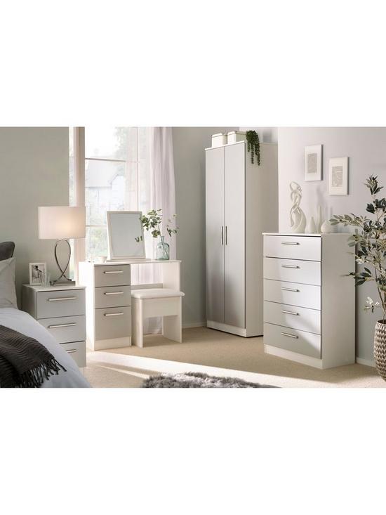 stillFront image of swift-montreal-gloss-ready-assembled-3-drawer-bedside-chest