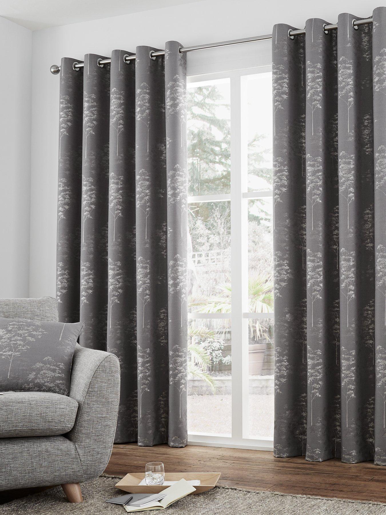 undefined Elmwood Jacquard Lined Eyelet Curtains