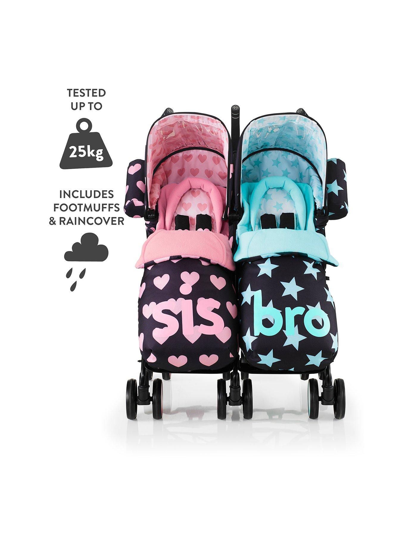 cosatto double stroller folded