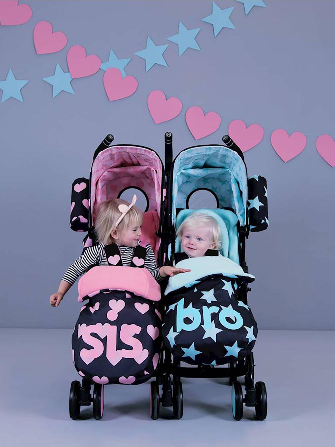 cosatto bro and sis double buggy