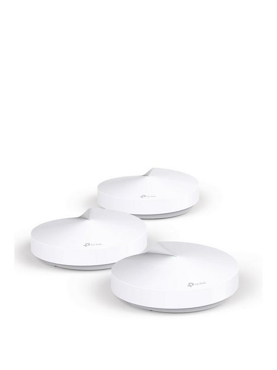 front image of tp-link-deco-m5-3-pack-ac1300-whole-home-wi-fi
