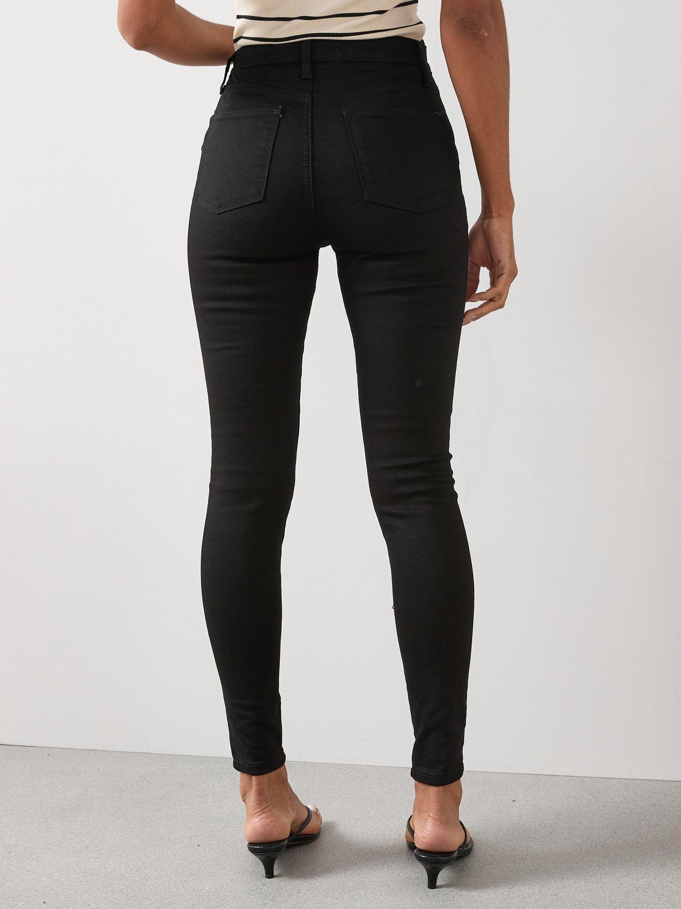 Image 2 of 7 of The Very Collection Short Florence High Rise Skinny Jeans - Black