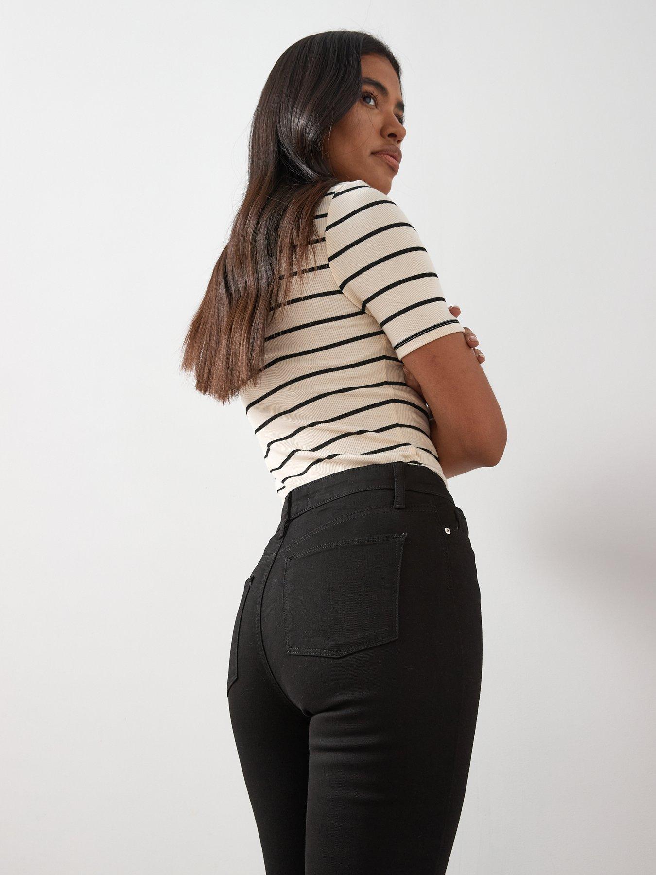 Image 4 of 7 of The Very Collection Short Florence High Rise Skinny Jeans - Black