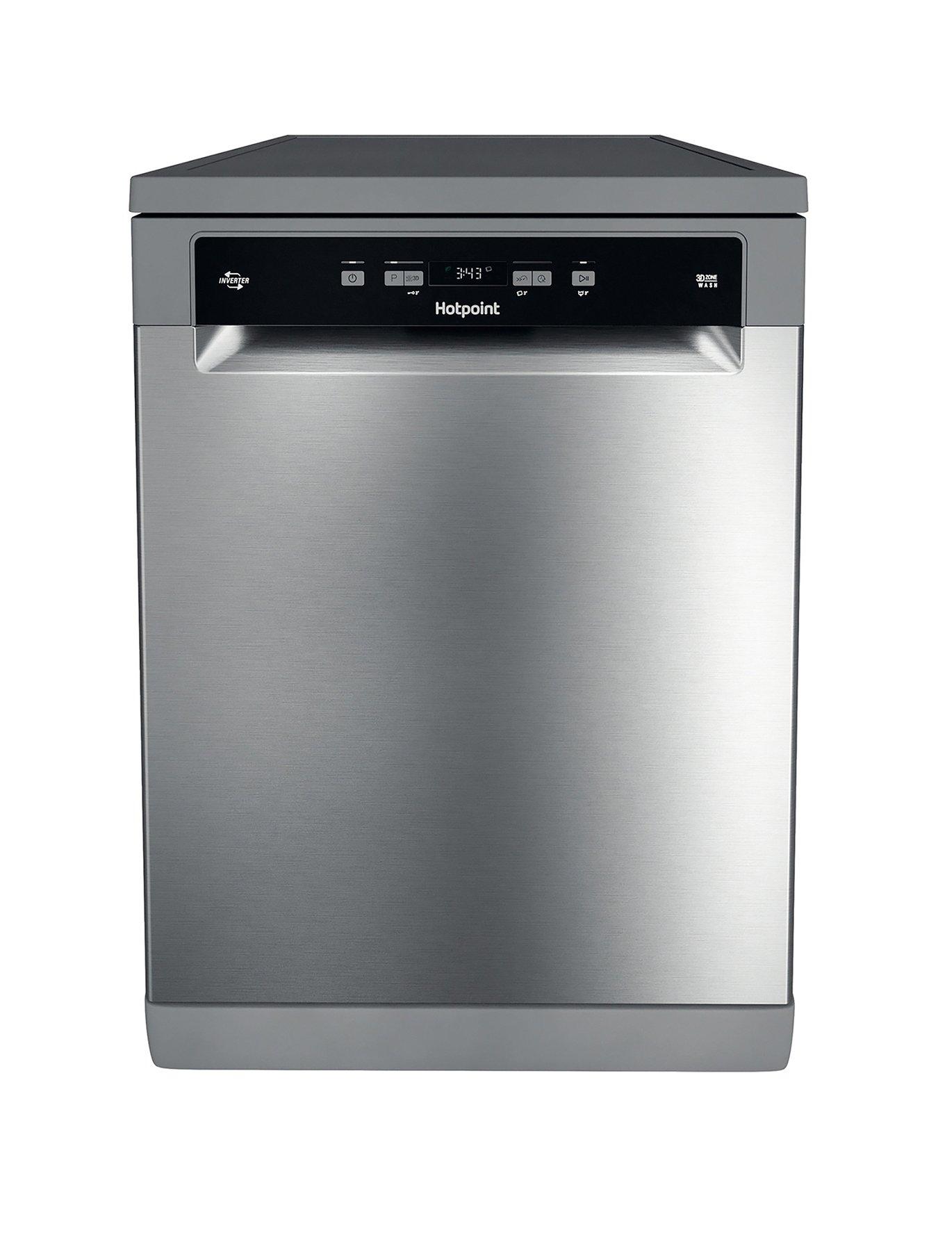 Hotpoint HFC3C26WCX UK Full Size 14-Place Dishwasher with Quick Wash and 3D Zone Wash - Silver