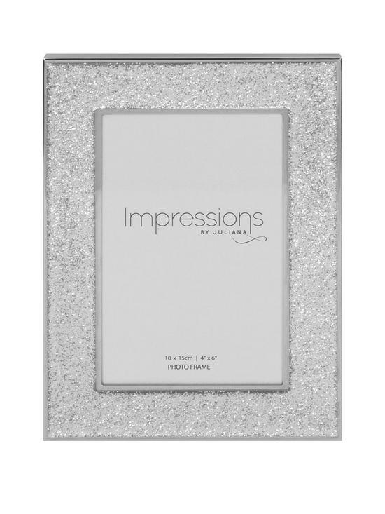 front image of hestia-silver-plated-glitter-photo-frame