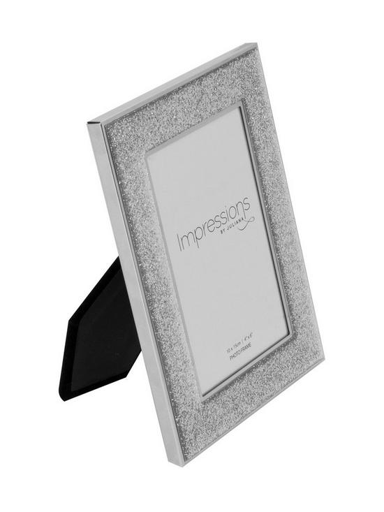 stillFront image of silver-plated-glitter-photo-frame