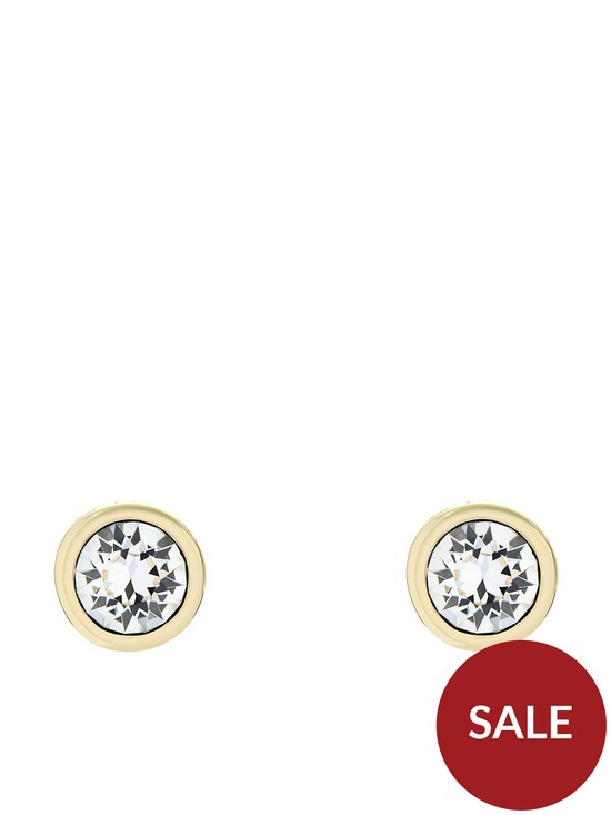 front image of ted-baker-sinaa-crystal-stud-earrings-gold