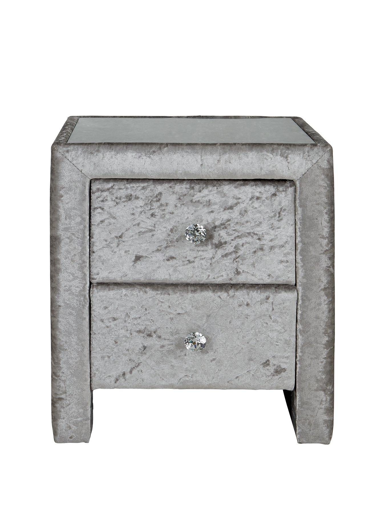 Crushed Velvet Bedside Table Littlewoods Com