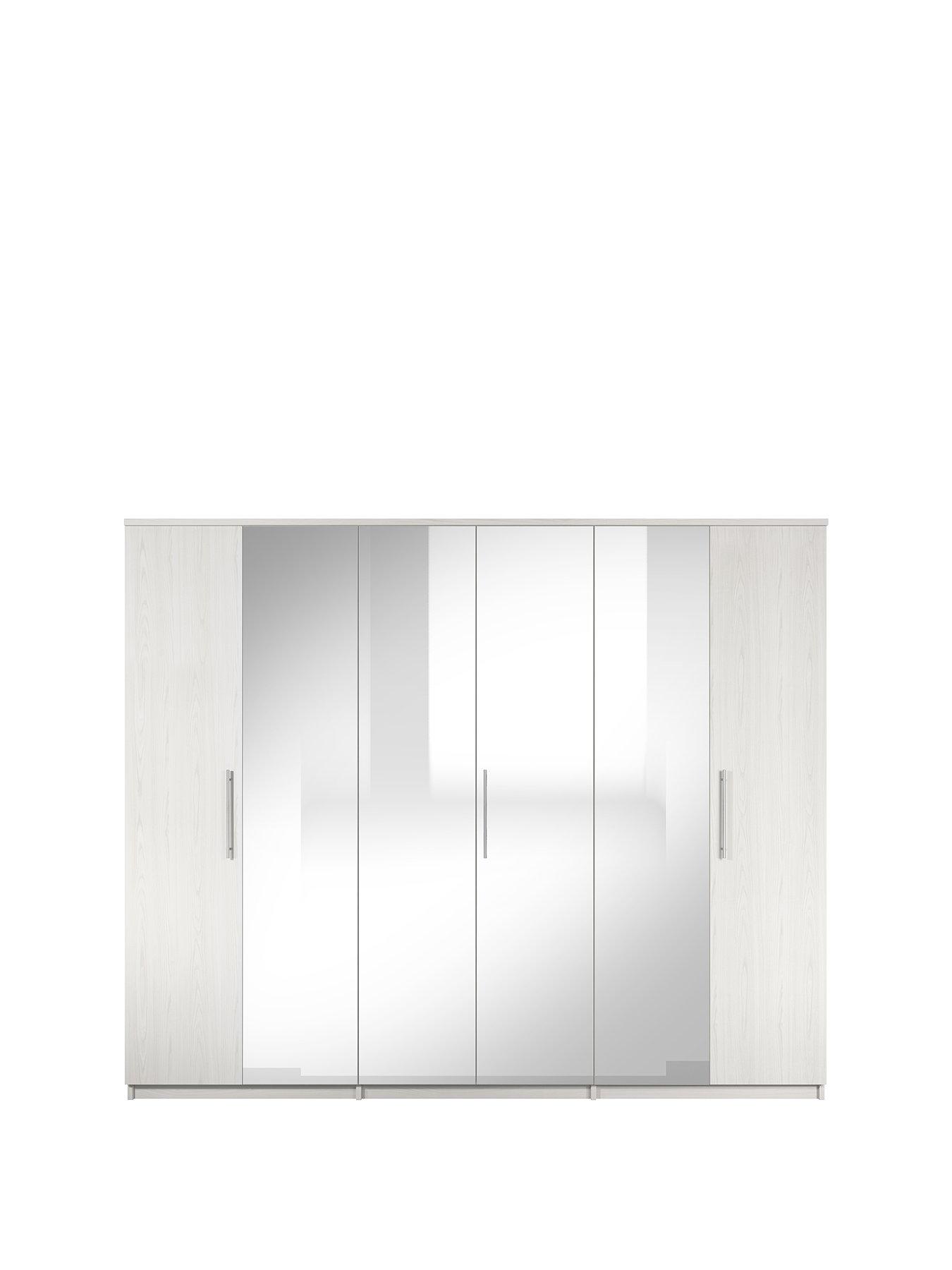 Self Assembly Six Door Wardrobe White Wardrobes Home