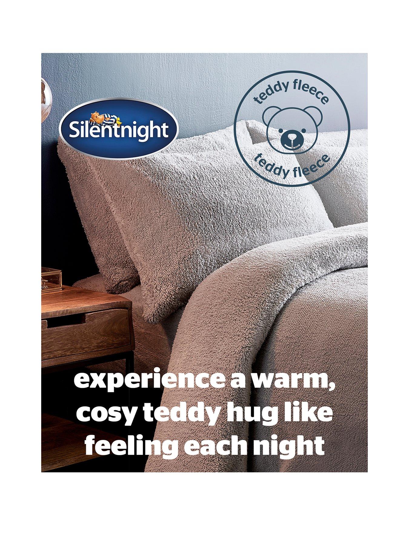  image of silentnight-super-soft-teddy-fleece-duvet-cover-set-silver