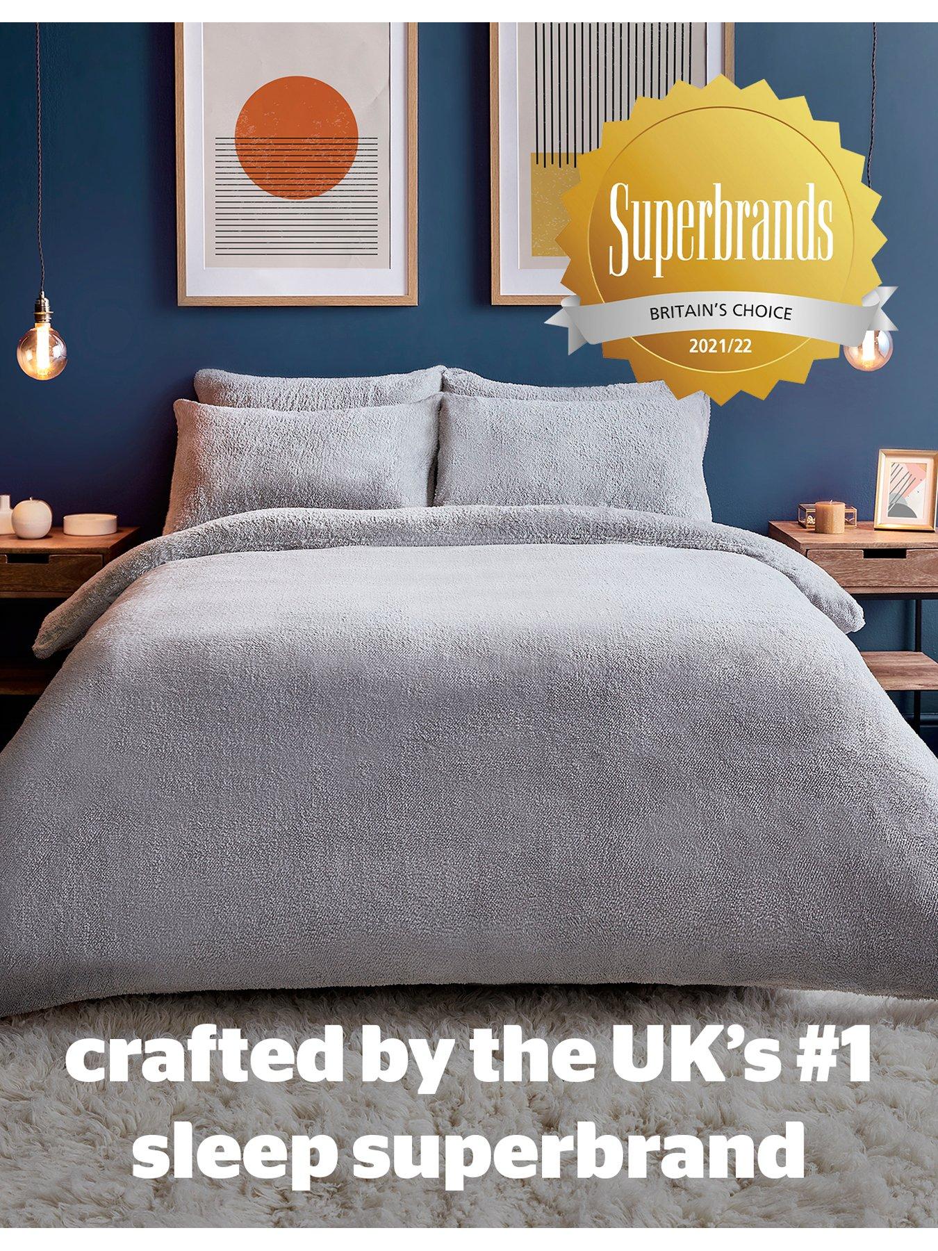 Image 6 of 7 of Silentnight Super Soft Teddy Fleece Duvet Cover Set - Silver