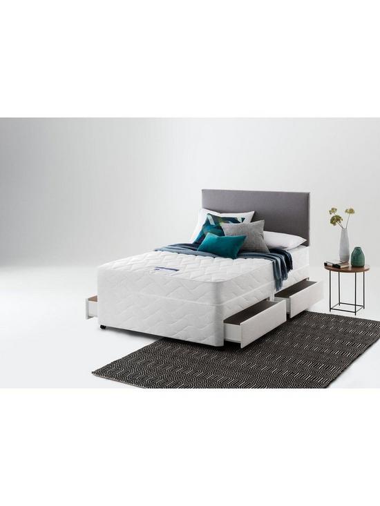 front image of silentnight-celine-eco-sprung-divan-bed-with-storage-options-headboard-not-included