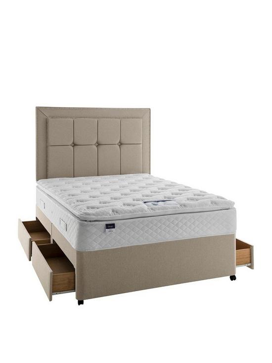 front image of silentnight-tuscany-geltex-sprung-pillowtop-divan-bed-with-storage-options-headboard-not-included