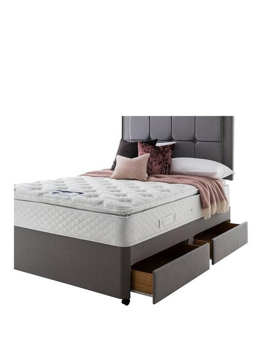 stillFront image of silentnight-tuscany-geltex-sprung-pillowtop-divan-bed-with-storage-options-headboard-not-included
